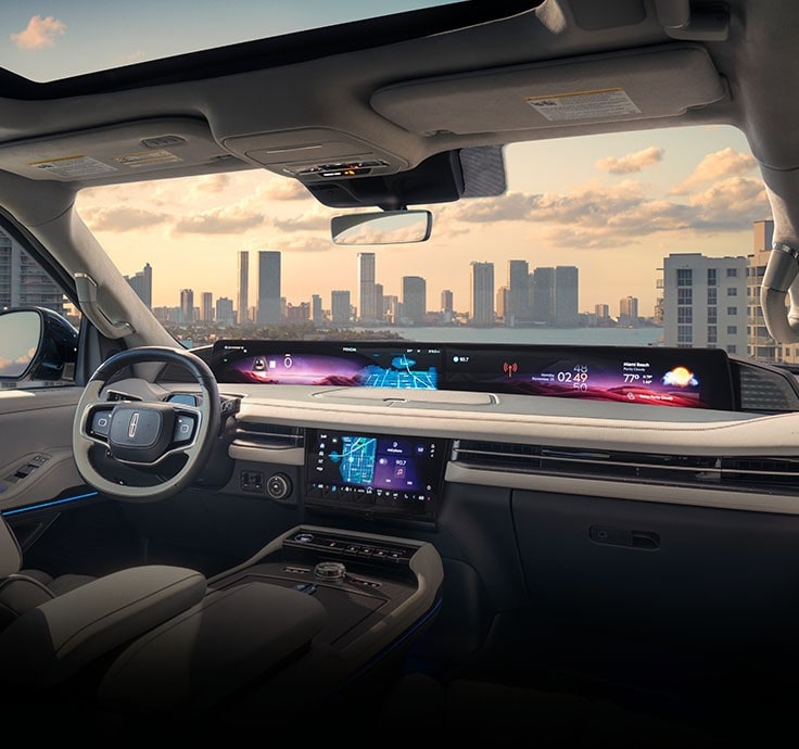 The interior of a Lincoln vehicle.